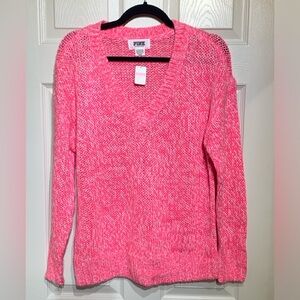 Pink Victoria’s Secret v neck sweater  NWT. Size small
